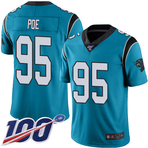 Carolina Panthers Limited Blue Men Dontari Poe Jersey NFL Football #95 100th Season Rush Vapor Untouchable->carolina panthers->NFL Jersey